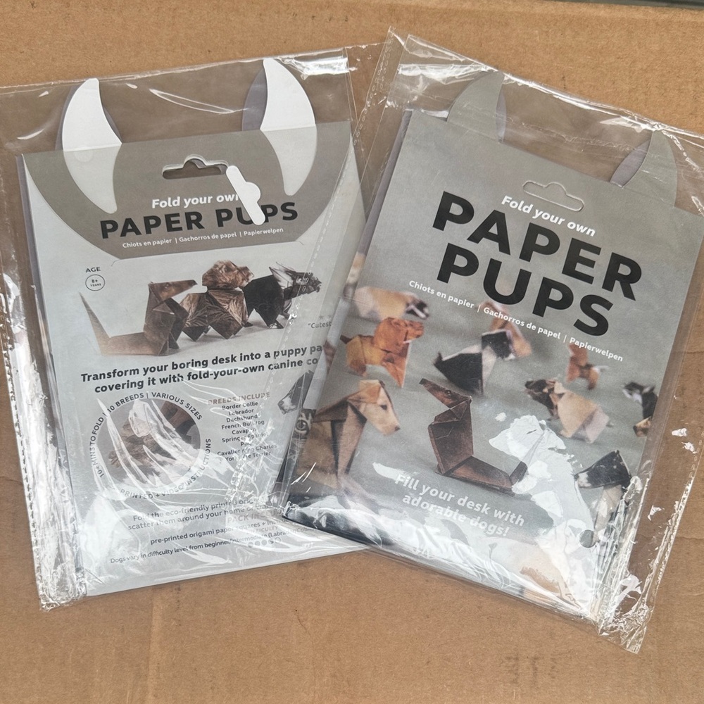 Fold-Your-Own Origami Dog/Cat Kit - Gray